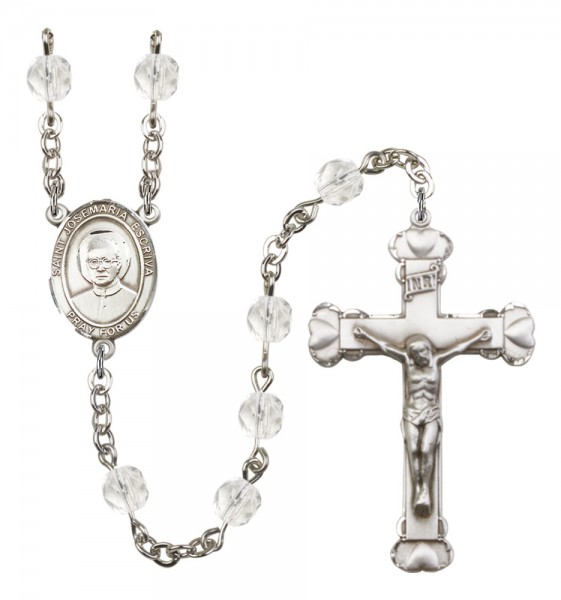 Women's St. Josemaria Escriva Birthstone Rosary - Crystal