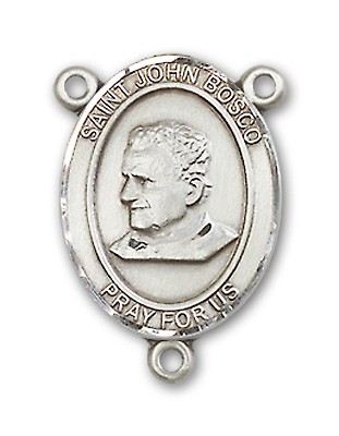 St. John Bosco Rosary Centerpiece Sterling Silver or Pewter - Sterling Silver