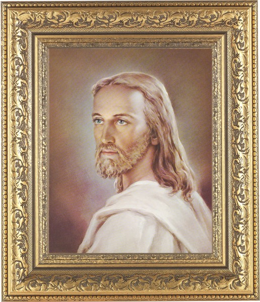 Portrait of Jesus 8x10 Framed Print Under Glass - #115 Frame