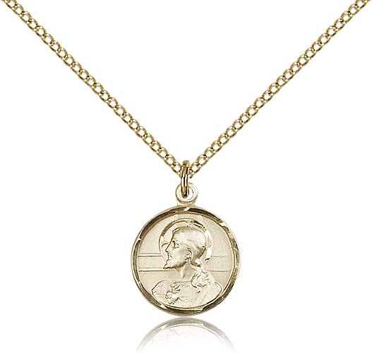 Double-sided Scapular Medal Pendant Round - 14KT Gold Filled