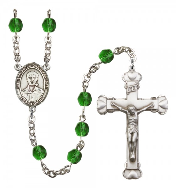 Women's Blessed Pier Giorgio Frassati Birthstone Rosary - Emerald Green