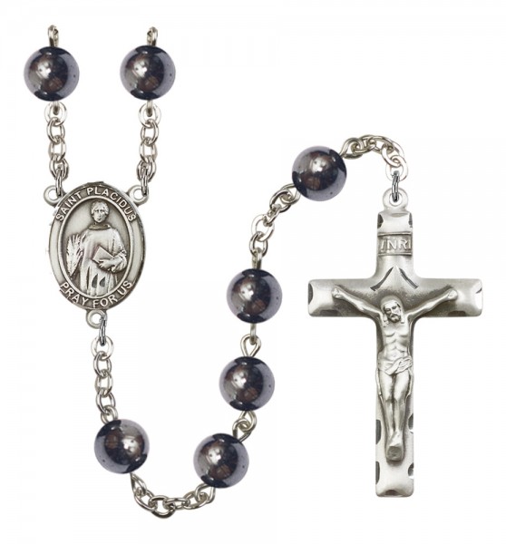 Men's St. Placidus Silver Plated Rosary - Silver