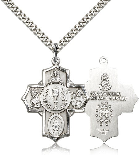 Men's Chalice Center 5-Way Pendant - Sterling Silver