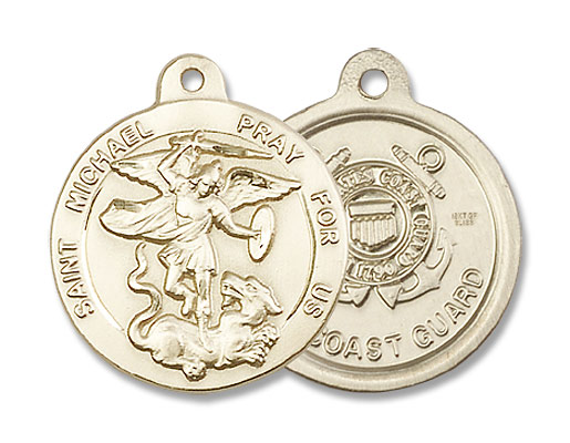 St. Michael the Archangel Coast Guard Medal - 14K Solid Gold