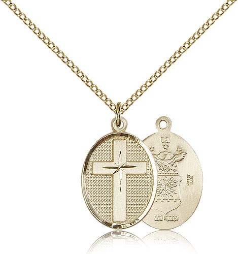 Cross Air Force Pendant - 14KT Gold Filled