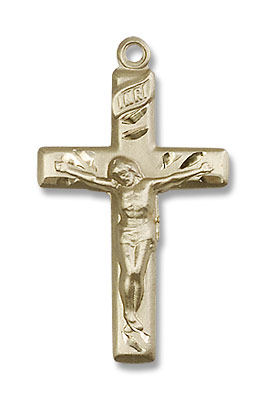 Women's Small Traditional Crucifix Necklace - 14K Solid Gold