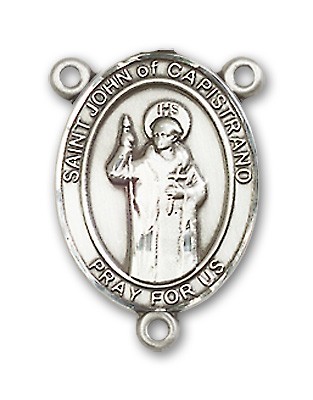 St. John of Capistrano Rosary Centerpiece Sterling Silver or Pewter - Sterling Silver