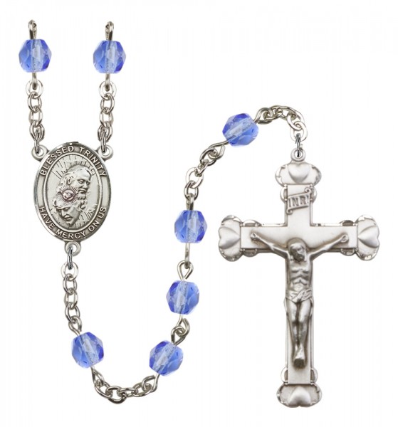 Women's Blessed Trinity Birthstone Rosary - Sapphire