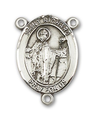 St. Richard Rosary Centerpiece Sterling Silver or Pewter - Sterling Silver
