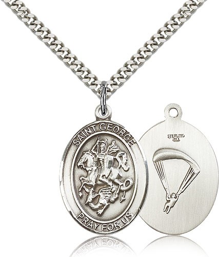 St. George Paratrooper Medal - Sterling Silver