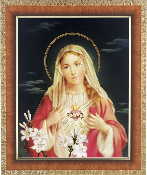 Immaculate Heart of Mary 8x10 Framed Print Under Glass - #122 Frame