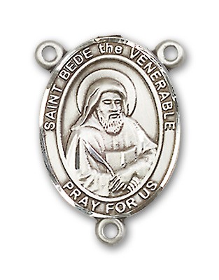 St. Bede the Venerable Rosary Centerpiece Sterling Silver or Pewter - Sterling Silver