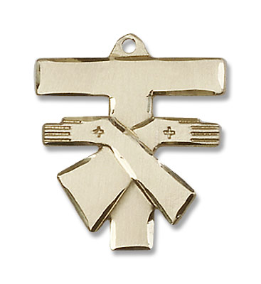 Franciscan Cross Pendant, Women or Youth - 14K Solid Gold