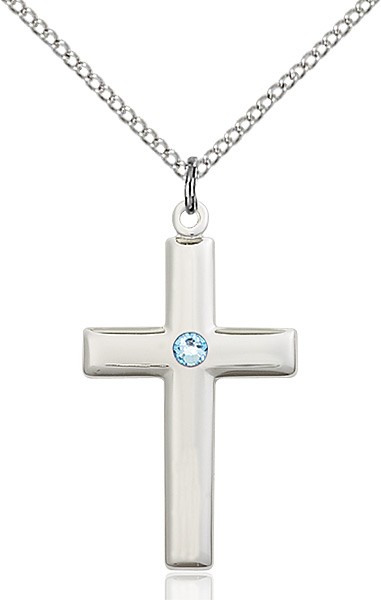 Women's Plain Cross Pendant - Aqua