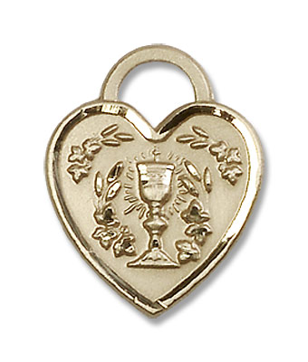 Communion Heart Pendant - 14K Solid Gold