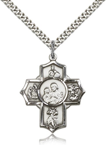 Men's Firefighter 5-Way Medal - Sterling Silver