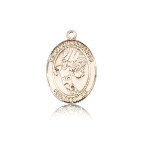 Guardian Angel Basketball Patron Saint Medal - 14K Solid Gold