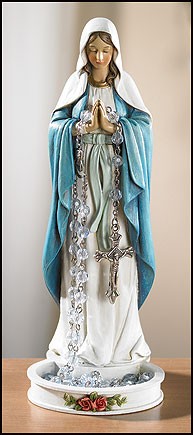 Madonna Rosary Holder Statue - 8&quot;H - Full Color