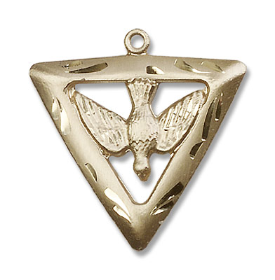 Women's Holy Spirit Triangle Pendant - 14K Solid Gold