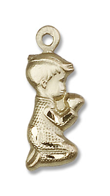 Praying Boy Pendant - 14K Solid Gold