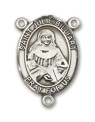 St. Julie Billiart Rosary Centerpiece Sterling Silver or Pewter - Sterling Silver