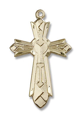 Mosaic Cross Pendant - 14K Solid Gold