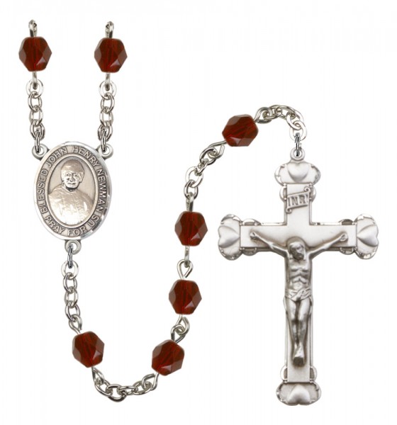 Women's Blessed John Henry Newman Birthstone Rosary - Garnet