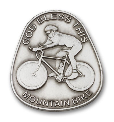 God Bless This Mountain Bike Visor Clip - Antique Silver