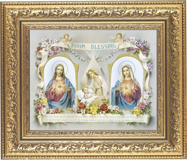 Room Blessing 8x10 Framed Print Under Glass Sacred Hearts - #115 Frame