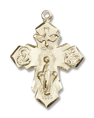 Four Way Medal - 14K Solid Gold