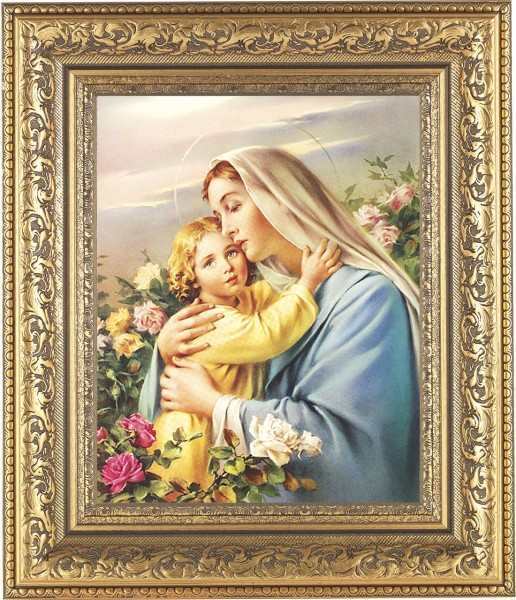 Madonna and Child in the Garden 8x10 Framed Print Under Glass - #115 Frame