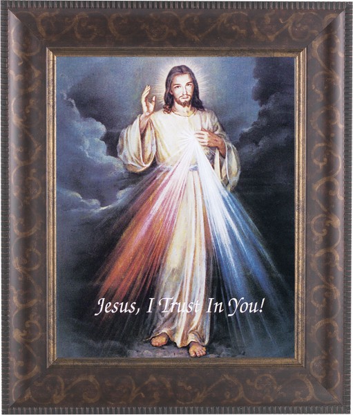 Divine Mercy 8x10 Framed Print Under Glass - #124 Frame