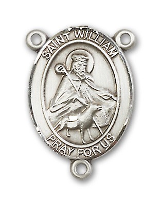 St. William of Rochester Rosary Centerpiece Sterling Silver or Pewter - Sterling Silver