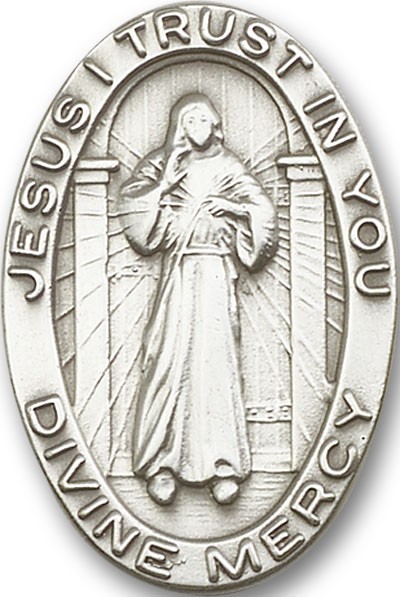 Divine Mercy Visor Clip - Antique Silver