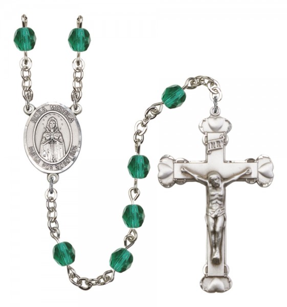 Women's Our Lady Rosa Mystica Birthstone Rosary - Zircon