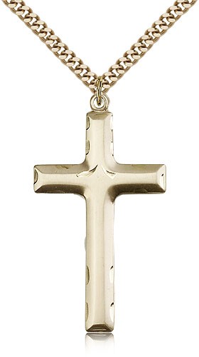 Etched Cross Pendant - 14KT Gold Filled