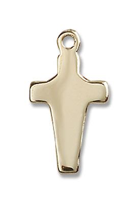 Youth Abstract Cross Pendant - 14K Solid Gold