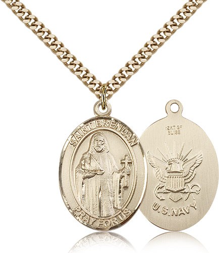 St. Brendan the Navigator Navy Medal - 14KT Gold Filled