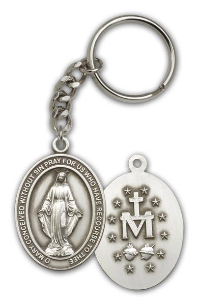 Miraculous Keychain - Antique Silver