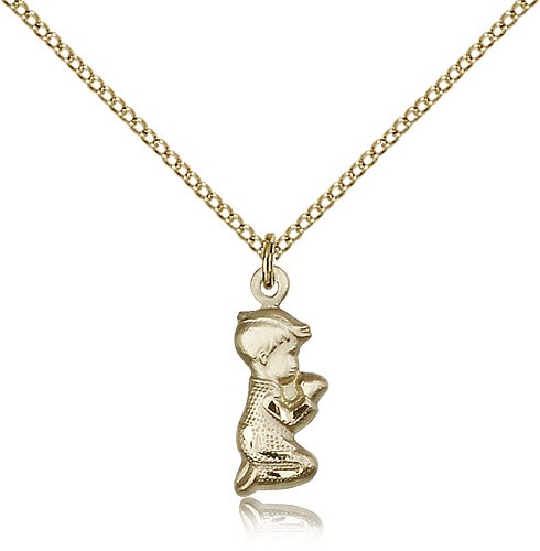 Praying Boy Pendant - 14KT Gold Filled