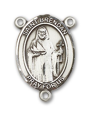 St. Brendan the Navigator NAVY Rosary Centerpiece Sterling Silver or Pewter - Sterling Silver