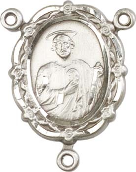 St. Jude Sterling Silver Rosary Centerpiece - Sterling Silver