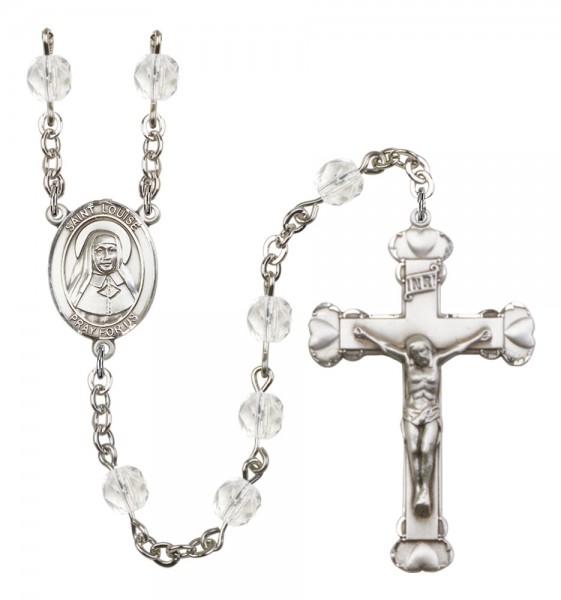 Women's St. Louise de Marillac Birthstone Rosary - Crystal