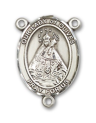 Our Lady of Olives Rosary Centerpiece Sterling Silver or Pewter - Sterling Silver