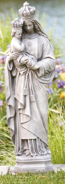 Our Lady of Mount Carmel Statue 27 Inches - Old Stone Finish