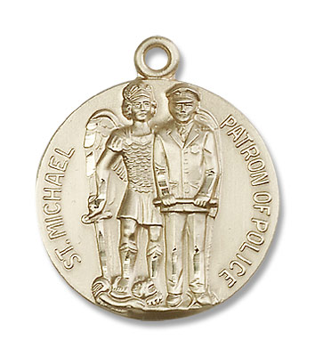 Men's St. Michael Police Officer Medal - 14K Solid Gold