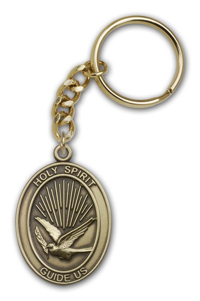 Holy Spirit Keychain - Antique Gold