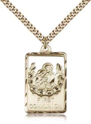 First Communion Medal - 14KT Gold Filled