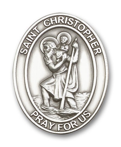 St. Christopher Visor Clip - Antique Silver