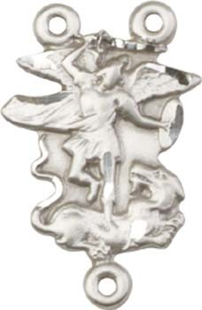 St. Michael the Archangel Sterling Silver Rosary Centerpiece - Sterling Silver